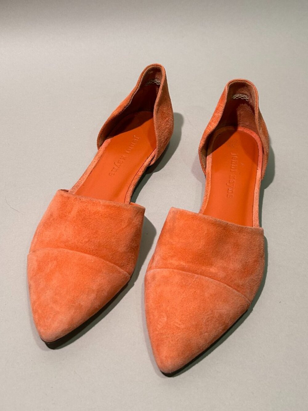 Jenni Kayne D'Orsay Pointed Toe Flat in Terracotta Suede